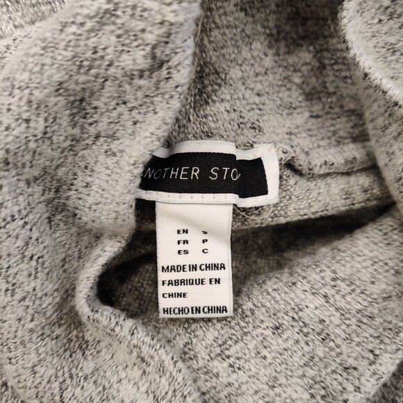 Another Story Mock Neck Soft Gray Sweater Adjustable Waist Drawstring | Small - Picture 5 of 6